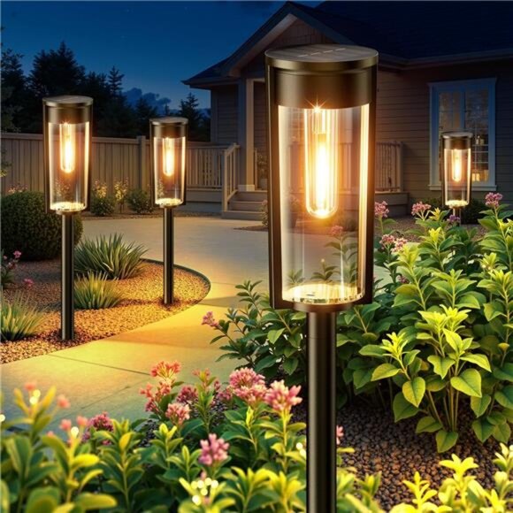 8 Pack Solar Lights Outdoor Waterproof Pathway Yard Garden Lawn Driveway Lightin - Picture 1 of 7